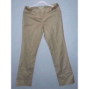 Michael Kors Khakis gold chain waist detail GUC sz 6